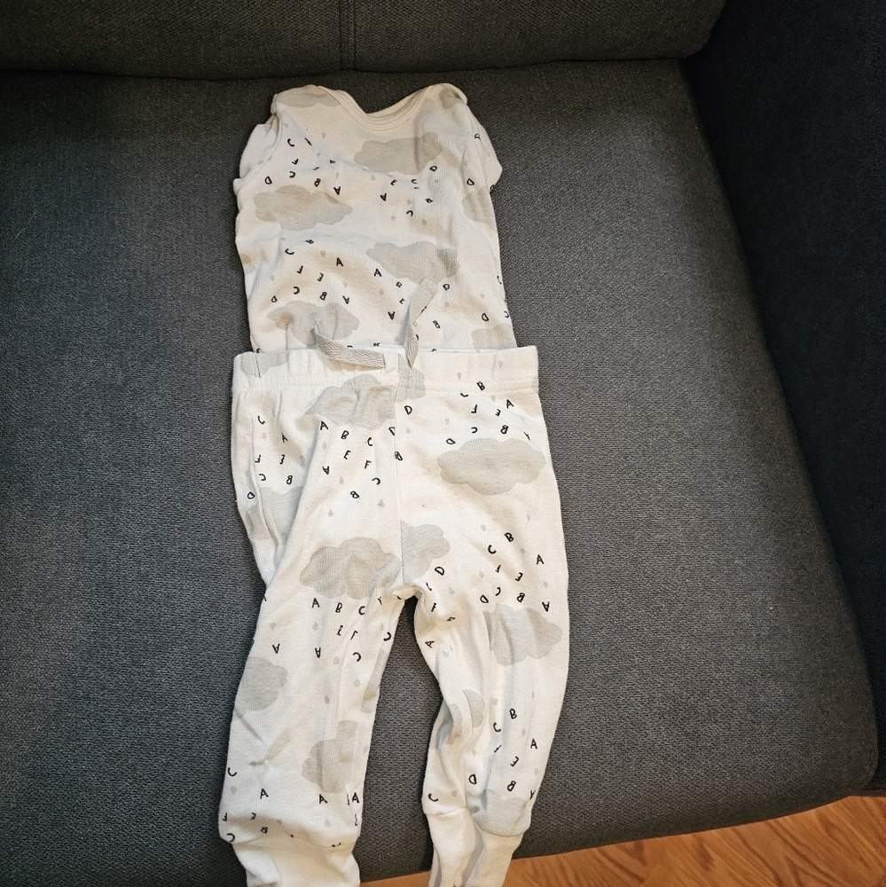 Koala baby 0-3 month alphabet cloud onsie and pant set